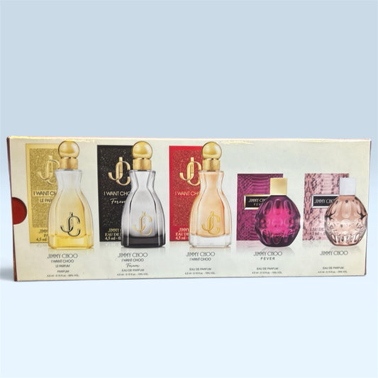 Jimmy Choo 5 Piece Mini Perfume Gift Set bottles